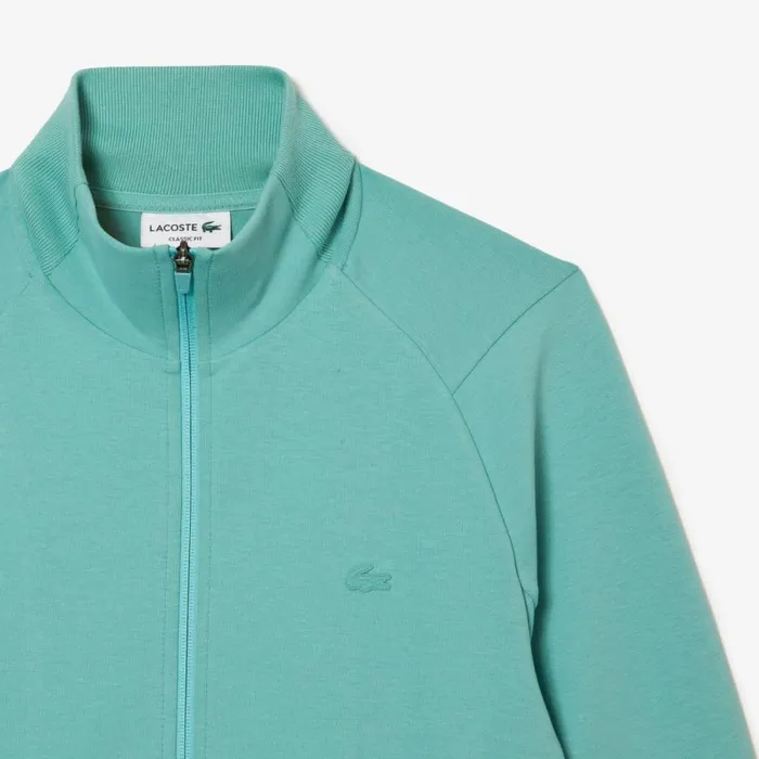 Sweaters and Sweatshirts Men Lacoste Mens Cotton Blend ZipUp Sweatshirt Green 3a4