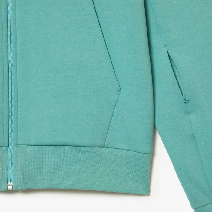 Sweaters and Sweatshirts Men Lacoste Mens Cotton Blend ZipUp Sweatshirt Green 3a4