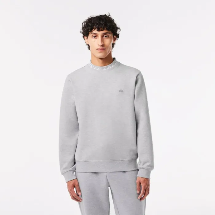 Sweaters and Sweatshirts Men Lacoste Mens Logo Collar Sweatshirt Grey Chine Cca