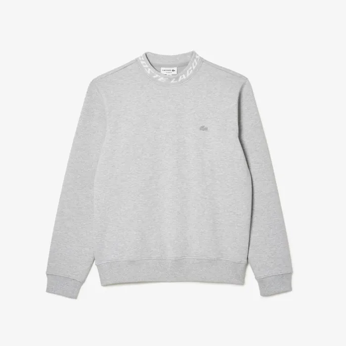Sweaters and Sweatshirts Men Lacoste Mens Logo Collar Sweatshirt Grey Chine Cca
