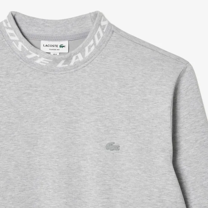 Sweaters and Sweatshirts Men Lacoste Mens Logo Collar Sweatshirt Grey Chine Cca