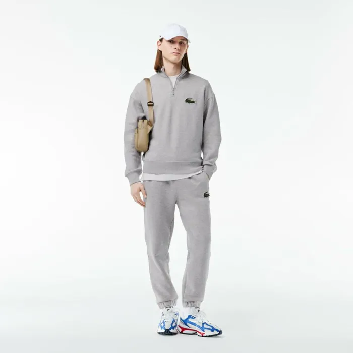 Sweaters and Sweatshirts Men Lacoste Unisex Organic Cotton QuarterZip Sweatshirt Grey Chine Cca