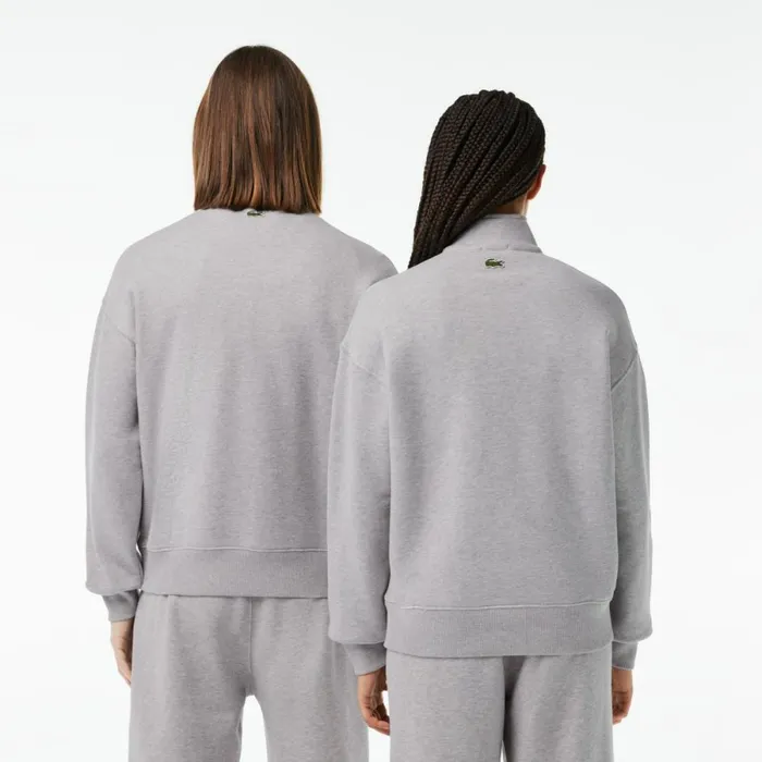Sweaters and Sweatshirts Men Lacoste Unisex Organic Cotton QuarterZip Sweatshirt Grey Chine Cca