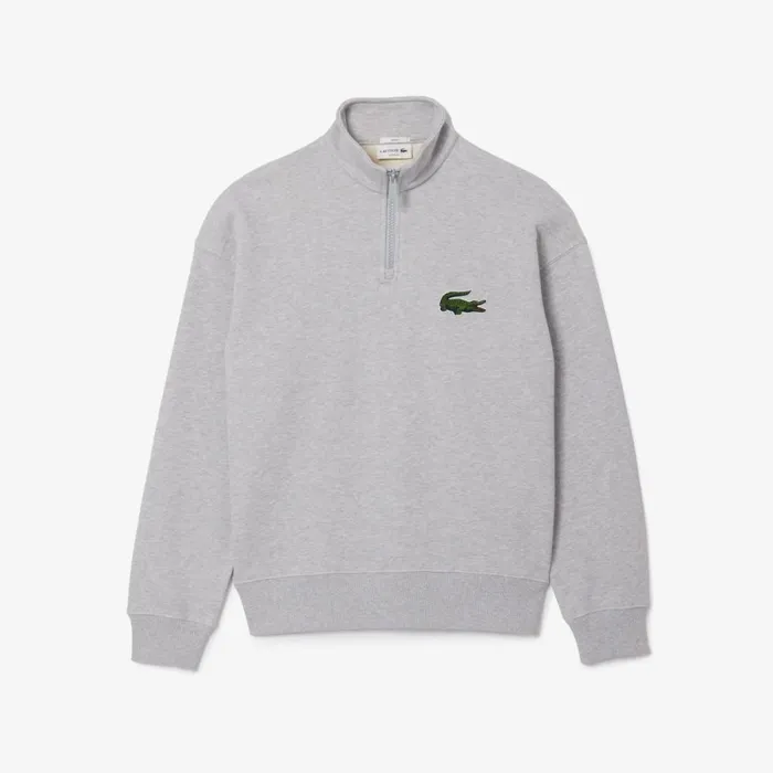 Sweaters and Sweatshirts Men Lacoste Unisex Organic Cotton QuarterZip Sweatshirt Grey Chine Cca
