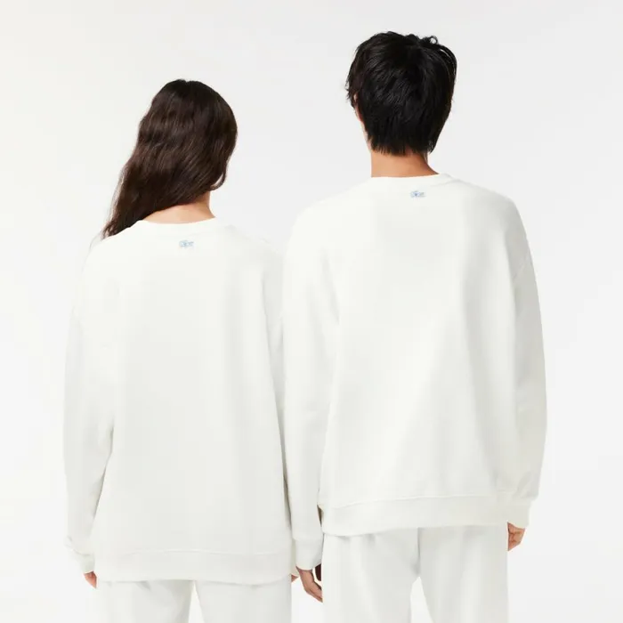 Sweaters and Sweatshirts MenWomen Lacoste Lacoste X EleVen By Venus Oversized Fleece Sweatshirt White 70v