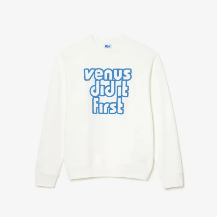 Sweaters and Sweatshirts MenWomen Lacoste Lacoste X EleVen By Venus Oversized Fleece Sweatshirt White 70v