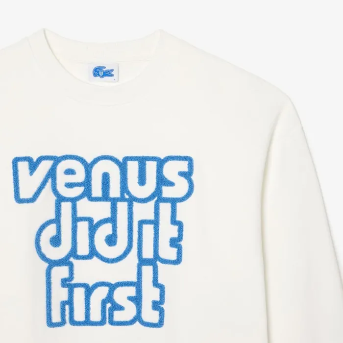 Sweaters and Sweatshirts MenWomen Lacoste Lacoste X EleVen By Venus Oversized Fleece Sweatshirt White 70v