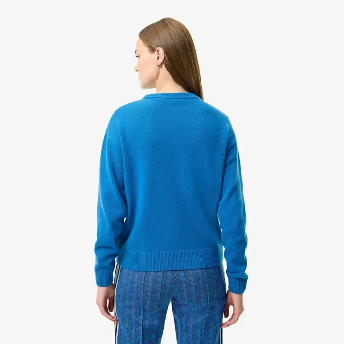 Sweaters and Sweatshirts Women Lacoste Women039s Lacoste X Bandier Contrast Crocodile Sweater Blue Navy Blue Iq2