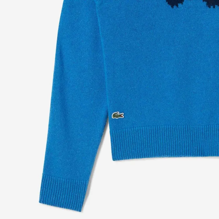 Sweaters and Sweatshirts Women Lacoste Women039s Lacoste X Bandier Contrast Crocodile Sweater Blue Navy Blue Iq2
