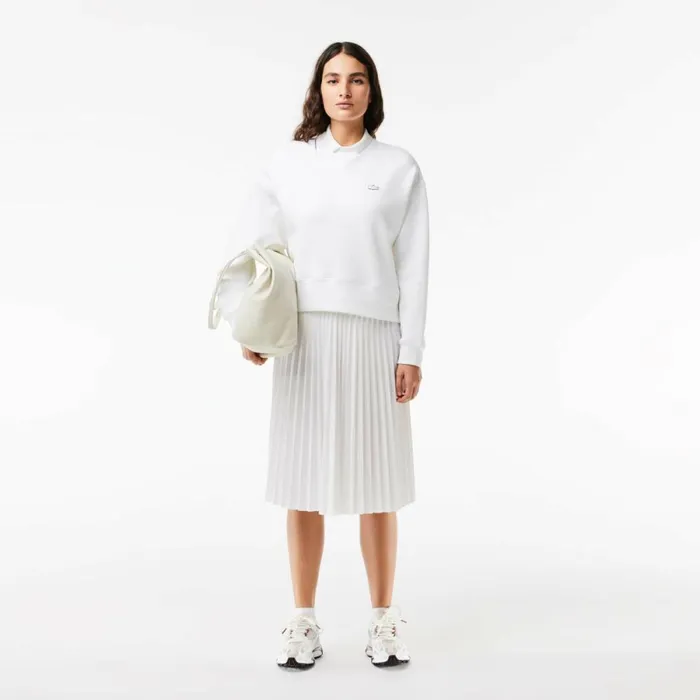 Sweaters and Sweatshirts Women Lacoste Womens Crew Neck Sweatshirt White 001