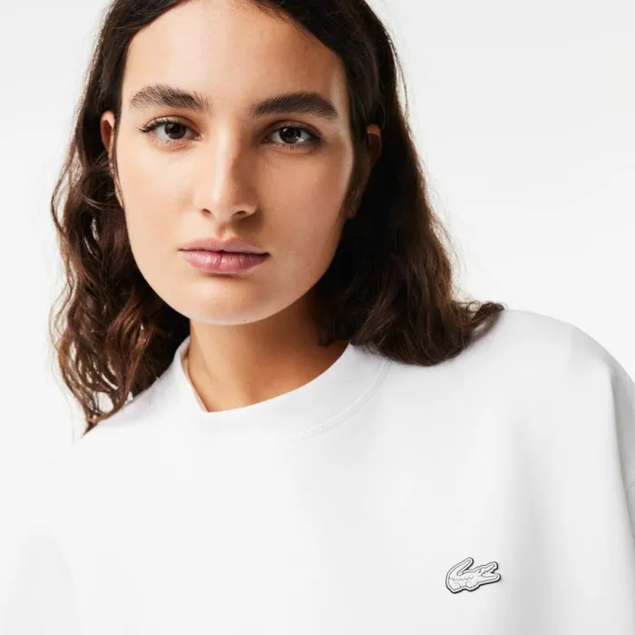 Sweaters and Sweatshirts Women Lacoste Womens Crew Neck Sweatshirt White 001