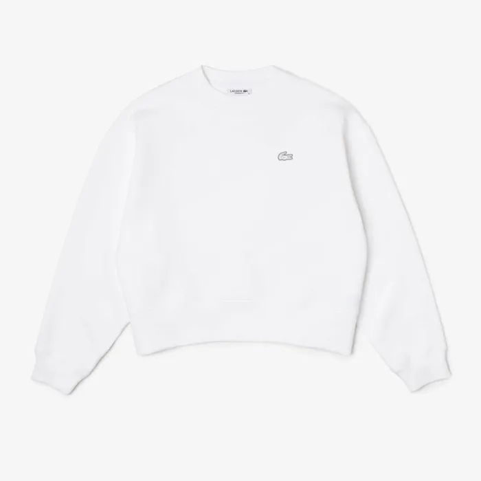 Sweaters and Sweatshirts Women Lacoste Womens Crew Neck Sweatshirt White 001