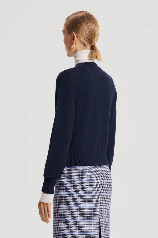 Sweaters Scanlan Theodore Women CASHMERE CREW SWEATER NAVY Sweaters Scanlan Theodore Women CASHMERE CREW SWEATER NAVY