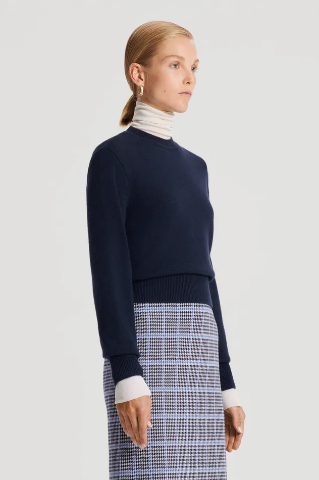 Sweaters Scanlan Theodore Women CASHMERE CREW SWEATER NAVY Sweaters Scanlan Theodore Women CASHMERE CREW SWEATER NAVY