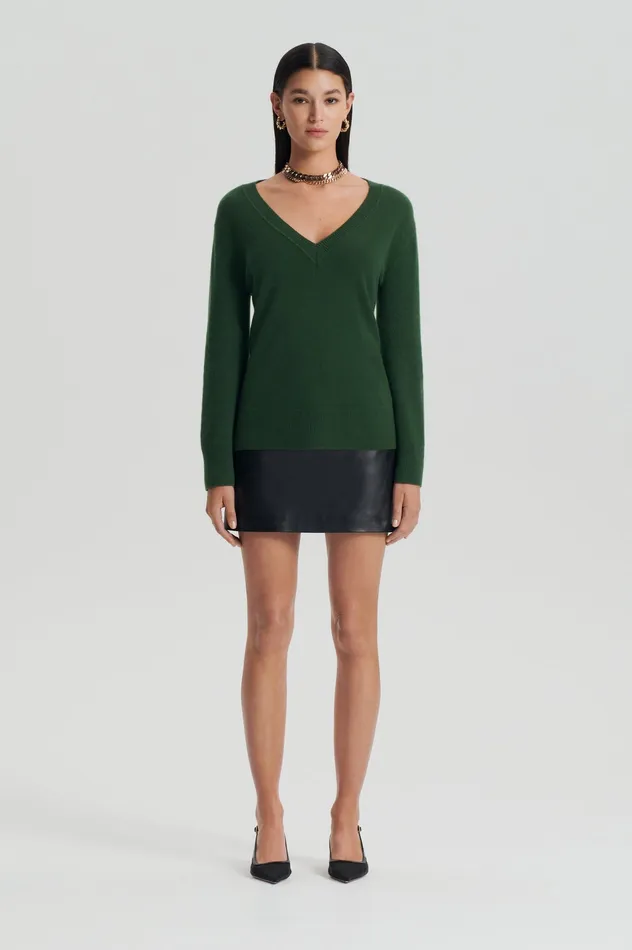 Sweaters Women Scanlan Theodore CASHMERE V CYPRESS
