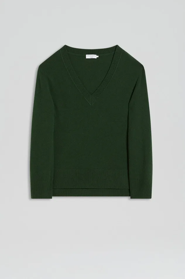 Sweaters Women Scanlan Theodore CASHMERE V CYPRESS Sweaters Women Scanlan Theodore CASHMERE V CYPRESS