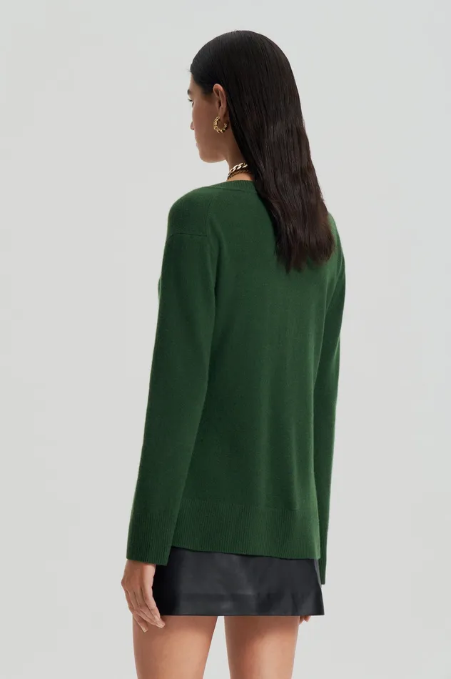 Sweaters Women Scanlan Theodore CASHMERE V CYPRESS Sweaters Women Scanlan Theodore CASHMERE V CYPRESS