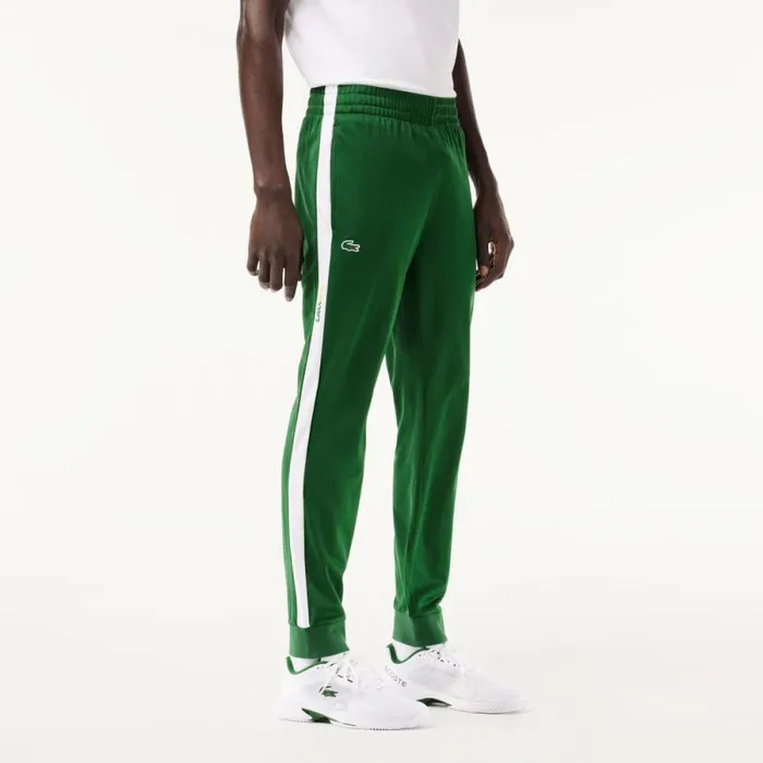Sweatpants and Trousers Men Lacoste Men039s AbrasionResistant Tennis Sweatpants Green White 291