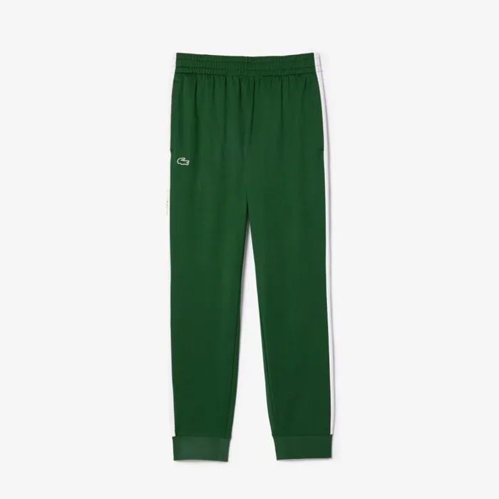 Sweatpants and Trousers Men Lacoste Men039s AbrasionResistant Tennis Sweatpants Green White 291
