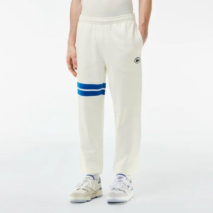 Sweatpants and Trousers Men Lacoste Men039s Bold Stripes Fleece Sweatpants White 70v