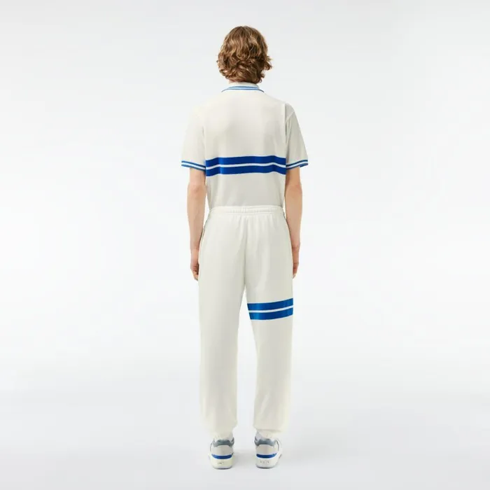 Sweatpants and Trousers Men Lacoste Men039s Bold Stripes Fleece Sweatpants White 70v