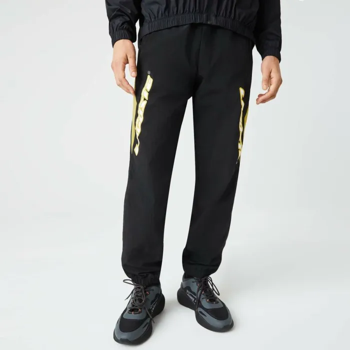 Sweatpants and Trousers Men Lacoste Men039s Heritage Regular Fit ColorBlock Joggers Black Yellow N07