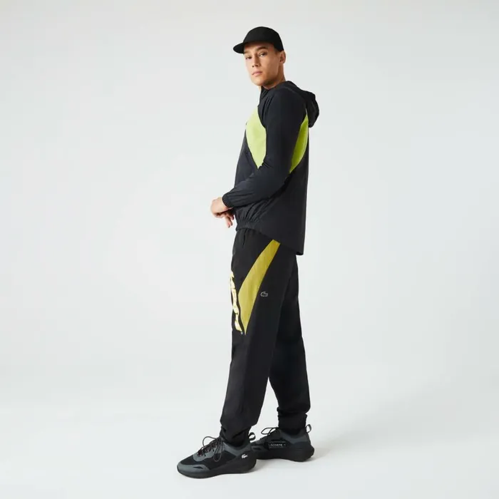 Sweatpants and Trousers Men Lacoste Men039s Heritage Regular Fit ColorBlock Joggers Black Yellow N07