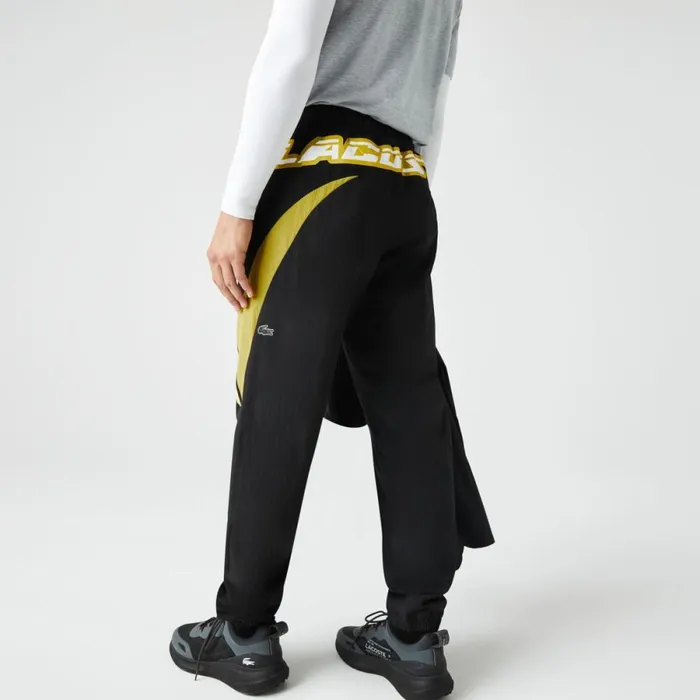 Sweatpants and Trousers Men Lacoste Men039s Heritage Regular Fit ColorBlock Joggers Black Yellow N07
