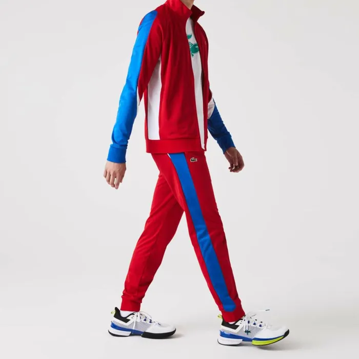 Sweatpants and Trousers Men Lacoste Men039s SPORT AbrasionResistant Tennis Joggers Red Blue White W50