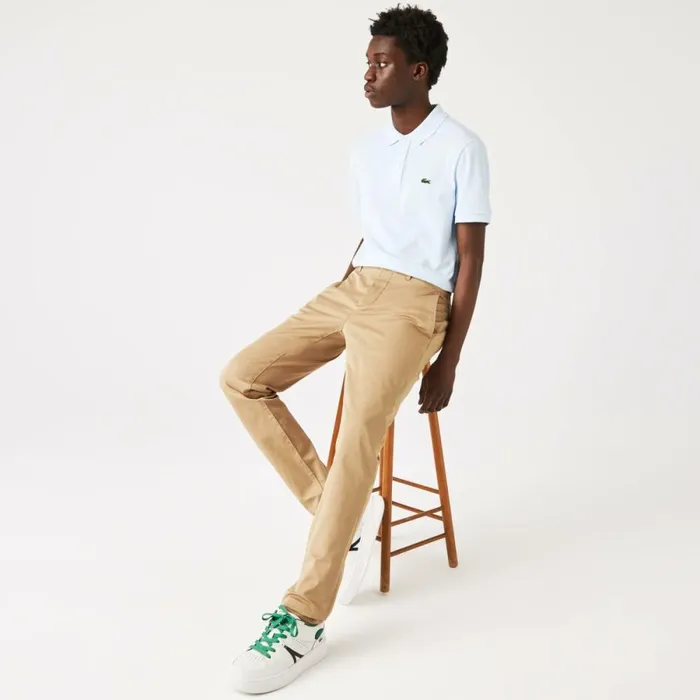 Sweatpants and Trousers Men Lacoste Men039s Stretch Cotton Slim Fit Pants Beige 02s Sweatpants and Trousers Men Lacoste Men039s Stretch Cotton Slim Fit Pants Beige 02s
