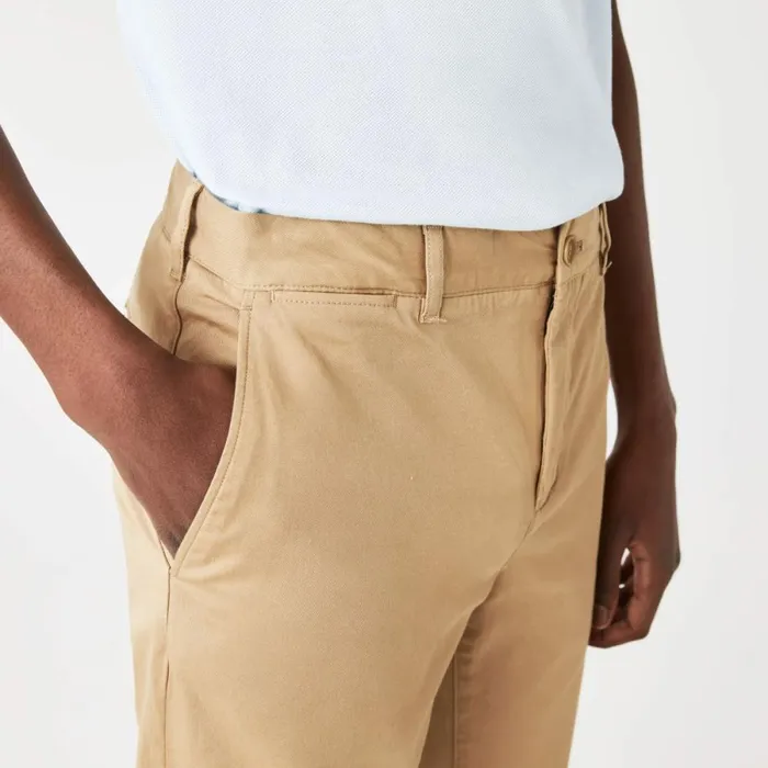 Sweatpants and Trousers Men Lacoste Men039s Stretch Cotton Slim Fit Pants Beige 02s