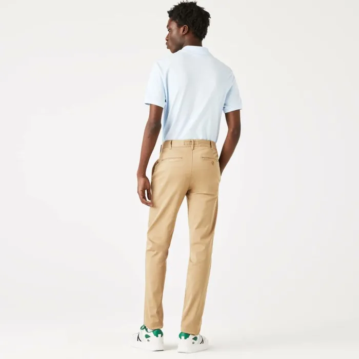 Sweatpants and Trousers Men Lacoste Men039s Stretch Cotton Slim Fit Pants Beige 02s