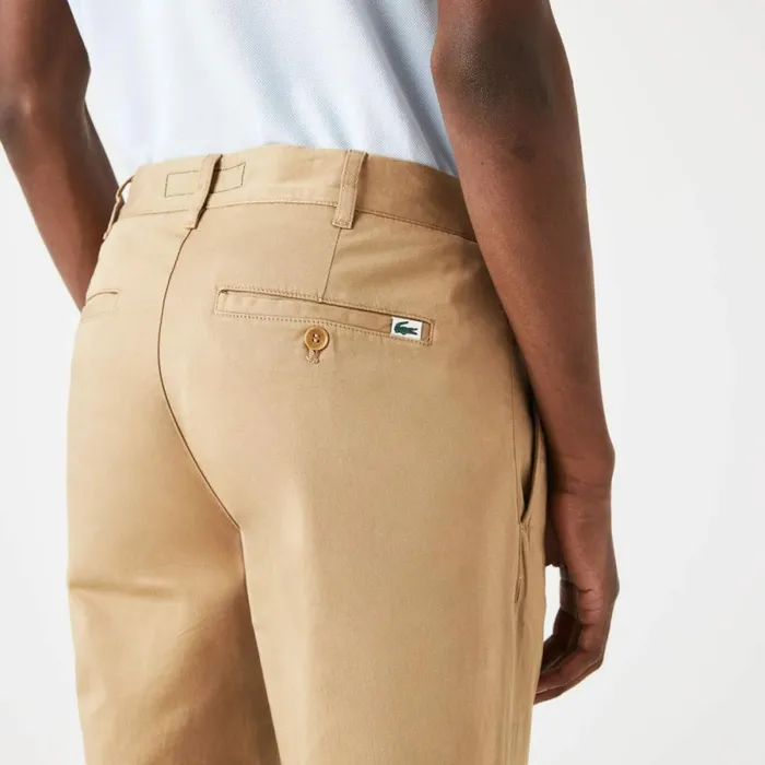 Sweatpants and Trousers Men Lacoste Men039s Stretch Cotton Slim Fit Pants Beige 02s