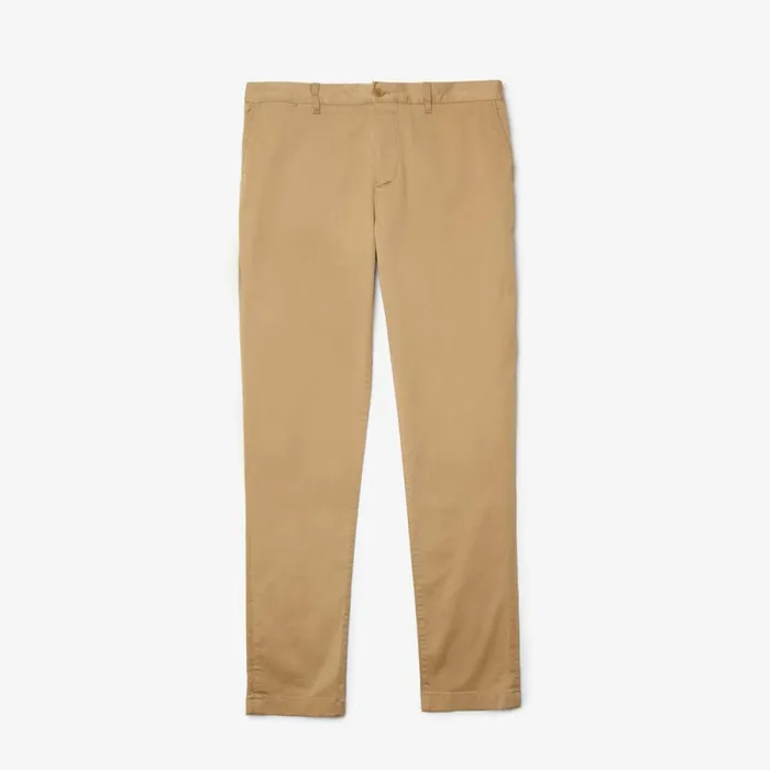 Sweatpants and Trousers Men Lacoste Men039s Stretch Cotton Slim Fit Pants Beige 02s