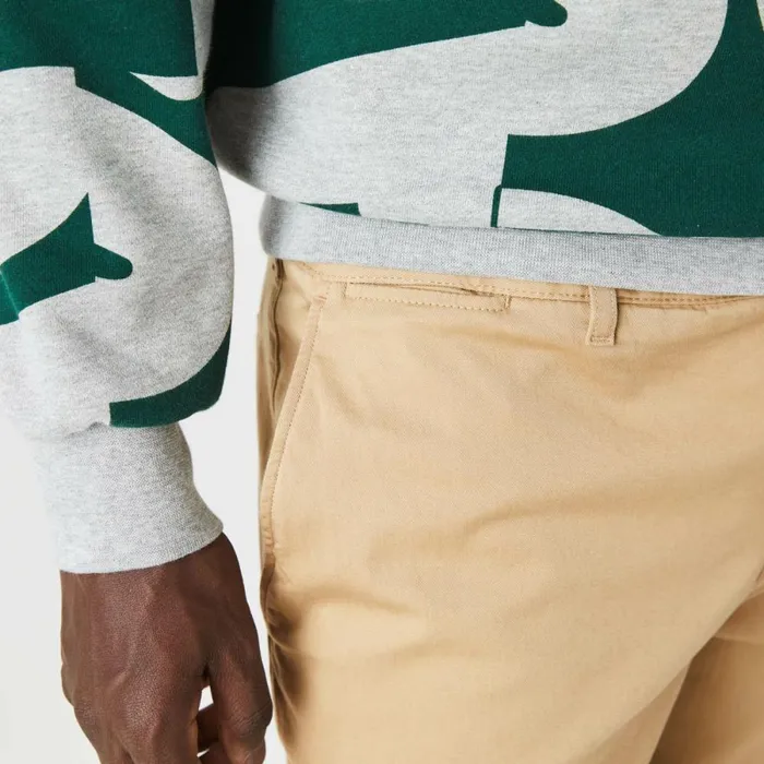 Sweatpants and Trousers Men Lacoste Men039s Stretch Cotton Slim Fit Pants Beige 02s
