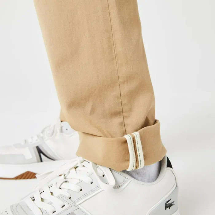Sweatpants and Trousers Men Lacoste Men039s Stretch Cotton Slim Fit Pants Beige 02s