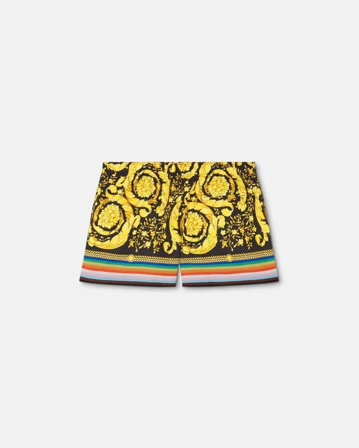 Swimwear Men Versace Pride Barocco Swim Shorts Blackprint