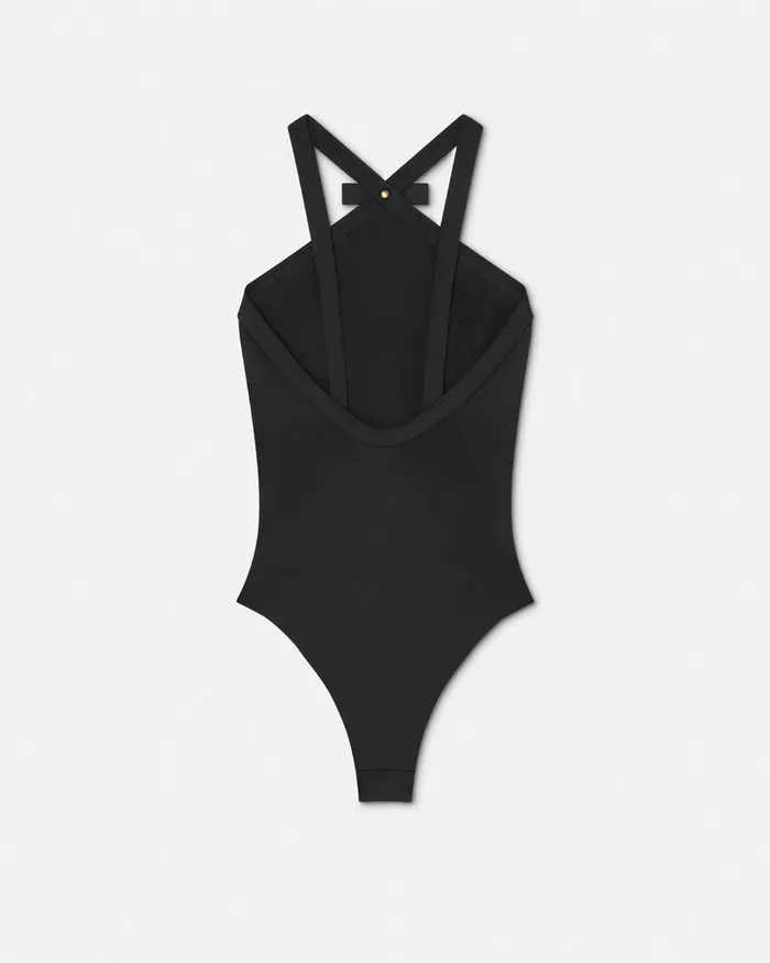 Swimwear Women Versace Gianni Ribbon OnePiece Swimsuit Black