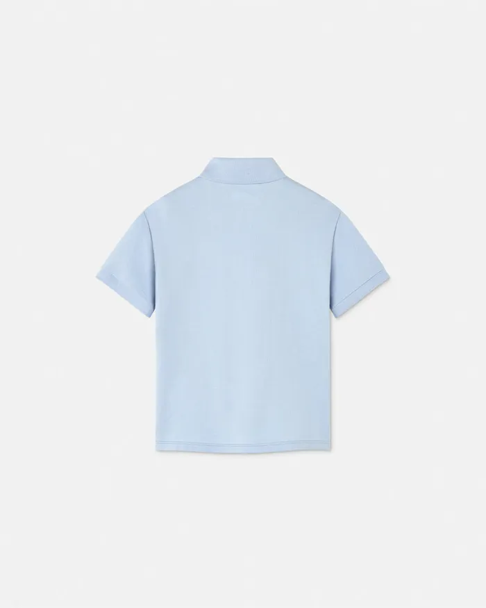 Tshirts and Polos Kids Versace Embroidered Medusa Polo Shirt Light Blue