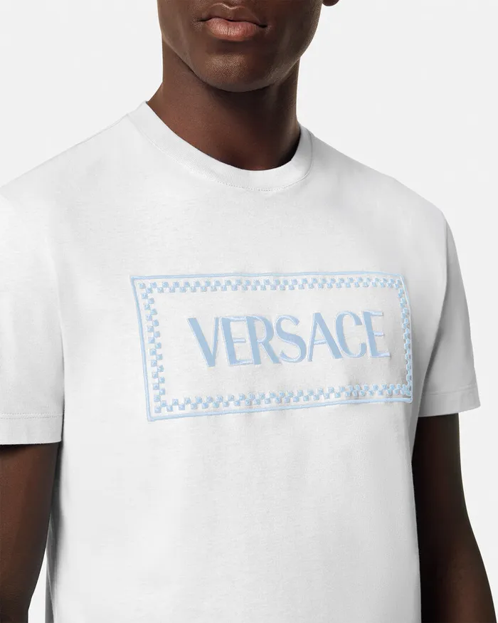 TShirts and Polos Men Versace Embroidered 03990s Vintage Logo TShirt White