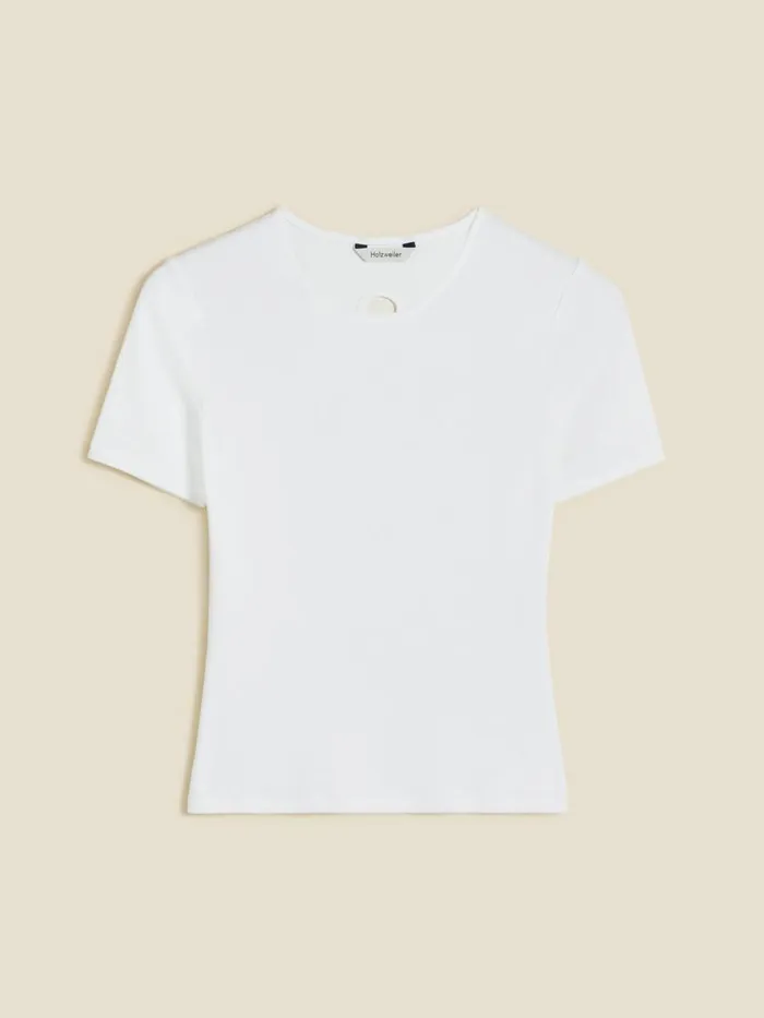 Tshirts and Sweats Women Holzweiler Fitted Rib Tee White