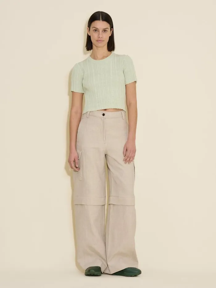 Tshirts and Sweats Women Holzweiler Tree Cropped Knit Tee Lt Green Mix