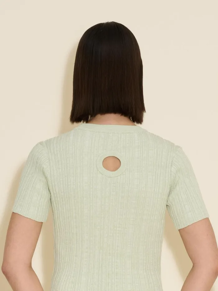 Tshirts and Sweats Women Holzweiler Tree Cropped Knit Tee Lt Green Mix