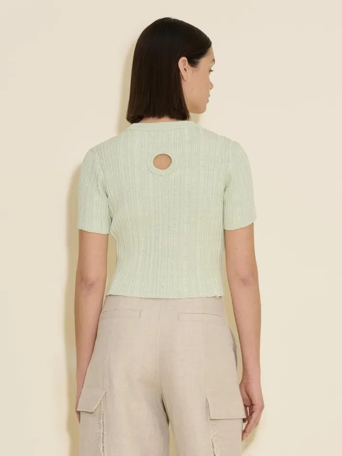 Tshirts and Sweats Women Holzweiler Tree Cropped Knit Tee Lt Green Mix