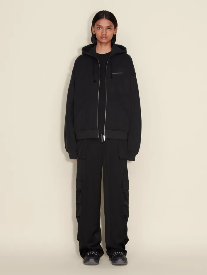 Tshirts and Sweats Women Holzweiler W Ceremony Zip Hoodie Black