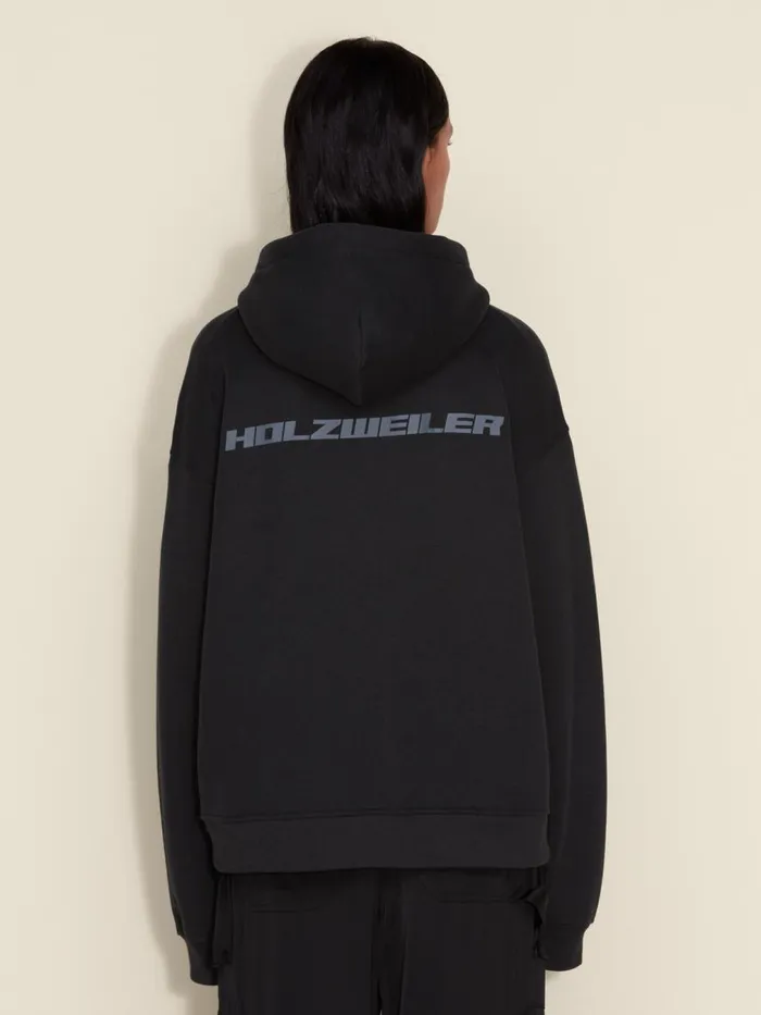 Tshirts and Sweats Women Holzweiler W Ceremony Zip Hoodie Black