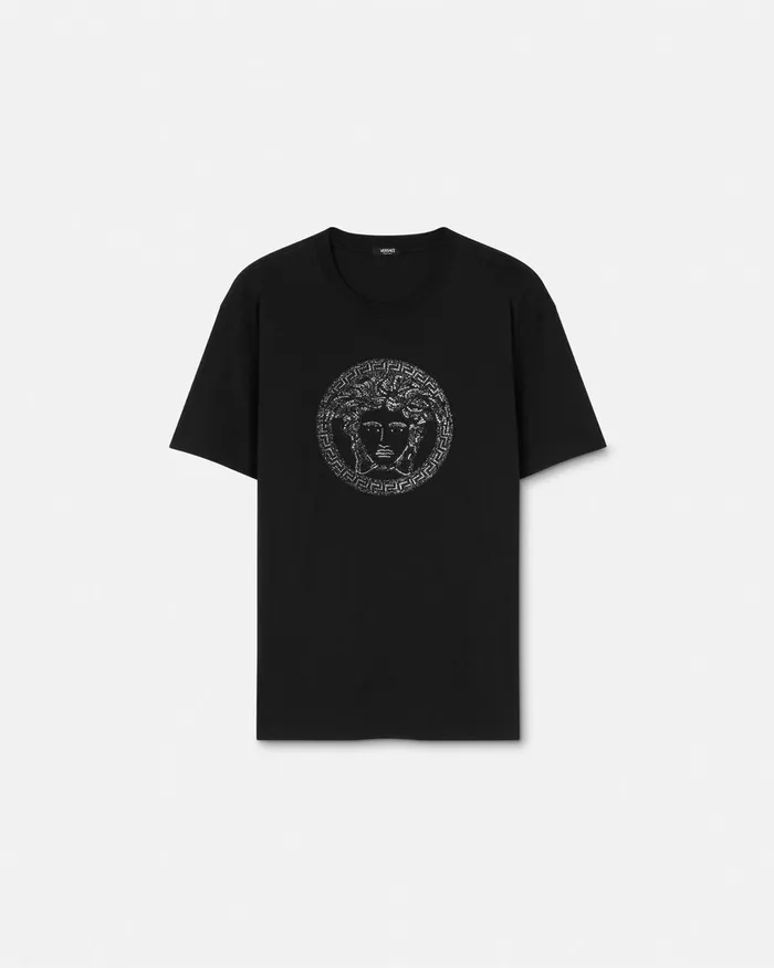 TShirts and Sweatshirts Women Versace Embellished Medusa TShirt Black