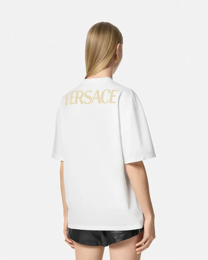 TShirts and Sweatshirts Women Versace La Coupe Des Dieux Oversized TShirt Whiteprint