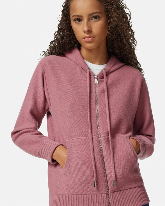 TShirts and Sweatshirts Women Versace Medusa Towel Zip Hoodie Pink
