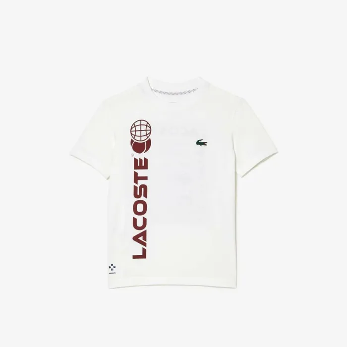 TShirts and Tops Kids Lacoste Kids039 Cotton Jersey Tennis TShirt White 001